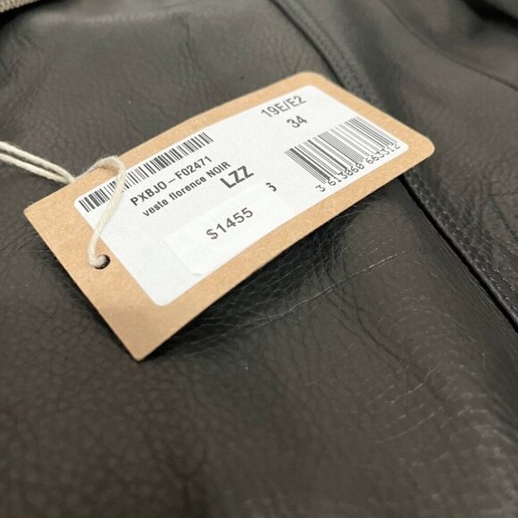 NWT APC FLORENCE BLACK LEATHER JACKET - 34 (XS) - Picture 11 of 16